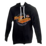 Harley Davidson Black Hoodie Womens Small Orange Bar Shield Graphic Concord NC Photo 0