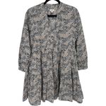 J.Crew Animal Print Novelty Zebra Leopard Long Sleeve Tiered Mini Dress Size XS Black Photo 2