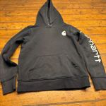 Carhartt  Womens Relaxed Fit Black Pullover Hoodie Long Sleeve Logo Size XS Photo 0