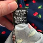Riley & James  | Navy Blue & Red Cherry Print Crop Top | Size Medium Photo 4