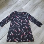 Soma Cheers To Us 3/4 Sleeve Sleepshirt Nightgown | Soma 3/4 Sleeve Sleep Shirt Black Photo 4