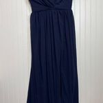 Lulus NWOT  Gorgeous Goal Navy Pleated Backless Surplice Maxi Dress Wedding Sz M Photo 1