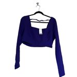 ZARA NWOT   LONG SLEEVES SQUARE NECK DEEP PURPLE CROP TOP BLOGGERS FAV S Photo 6