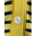 Tommy Hilfiger VTG 90s Yellow Blue Striped Academia V-neck Button Cardigan L Photo 3
