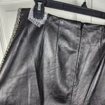 Vintage Laundry By Shelli Segal Leather Wool Pencil Skirt Black Herringbone 6 Photo 14