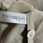 Boston Proper  Midi Dress Linen Silk Utility Button Up Chest Pockets Tan 16 NWT Photo 3