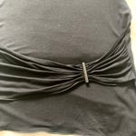 Armani Collezioni Armani black stretch sleeveless top, ladies 10 gathered drape belt detail knit Photo 5