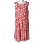 Haani Red/White Novelty Print Sleeveless Long Dress Red Size 3X Photo 2