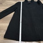 Eileen Fisher Stand Up Collar Waffle Knit Long Dress Jacket Black Size Large Photo 13