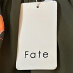 Fate Floral Satin Wrap Long Sleeve Orange Green Midi Small Dress Photo 14