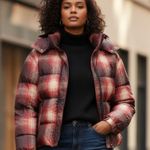 NEW Polo Ralph Lauren Carly Down Jacket Insulated Plaid Puffer Winter Coat Sz XL Red Photo 0