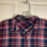 Timing  Red/Blue Plaid Button Up Flannel Shirt size L Photo 3