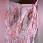 Cynthia Rowley Pink Ruffled Crop Blouse European flax linen, 3/4 ruched sleeve Photo 1