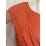 Garnet Hill  Juliet Coral Surplice Knit Midi Dress Size Medium Stretch Wedding Photo 5