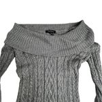 White House | Black Market Silver Gray Cable Knit Cowl Neck Sweater Size S Photo 3