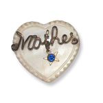 1940s Vintage Gold Mother of Pearl Carved Heart Pin Brooch White Photo 0