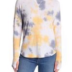 Sweet Romeo NWOT  Storm Tie Dye Waffle Knit Thermal Top w Thumb Holes XS Photo 0