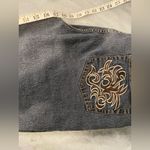 Gazoz Size 16 Embroidered Pocket Zip Up Ramie Cotton Stretch Cropped Jeans Blue Photo 6