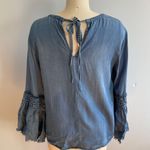 Altar'd State Altar’d State Denim Boho Bell Sleeve Top- Size Medium Photo 3