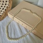 Hand Knotted Apricot Pearl Necklace Vintage “Juno” Classic Elegant Feminine Layering Iridescent White Photo 6