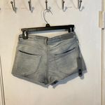 Acynetic women's 25 french terry cotton bleach blue gray denim ERIN booty shorts Photo 3