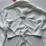 Beginning Boutique  Long Sleeve Crop Blouse with Open Back in White Photo 2