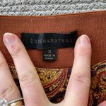 Dance & Marvel Gold Navy Blue Paisley Structured Pleated Mini Skirt Size Small Photo 6