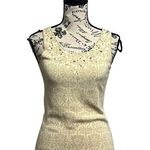 Sigrid Olsen Women's Sleeveless Embellished Knit Floral Crop Top Size Silk S Photo 0