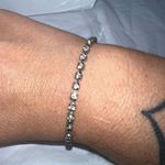 Vintage Prong Set Rhinestone Tennis Bracelet Silver Photo 0