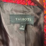 Talbots  Red Tweed Plaid Blazer Jacket Double Breasted Christmas Office Size 10 Photo 4