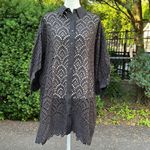 Sundress eyelet shirt dress bell sleeves Xs/small Black Photo 2