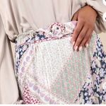 Lulus NWT Lulu’s Paisley Shimmer Belted Midi Satin Skirt Medium Photo 2