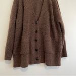 Ava & Viv  Plus Size Cozy Boyfriend Cardigan Brown Black Button Down Sweater 2X Photo 5