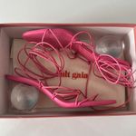 Cult Gaia Su Strappy Lace-Up Sandals Heels Blossom Pink Acrylic Heel NEW Size 41 Photo 3