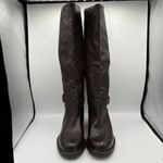 Zodiac  Georgia Knee High Boot 8.5M Brown Riding Heel Tall Lug Buckle Moto Photo 1