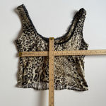ZARA  Lace Trim Leopard Print Cami‎ Tank Top Size Small Y2K Feminine Dainty Photo 5