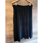 Vintage Midi Skirt black size 14 Strechy Faux suede Elastic waist Grunge Goth Photo 8