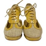 Opening Ceremony Oxford Lace-Up Canvas Patent Leather Cut-Out Slingback Heels Photo 2