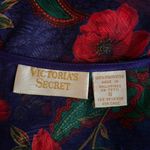 Victoria's Secret Vintage  Women S Red Purple Floral Pajama Top Gold Label Satin Photo 8