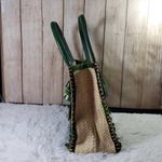 FURAHA Green, Tan, Multicolor Abstract Print Woven, Sustainable, Shoulder Bag Green Photo 3