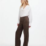 Madewell  Low-Slung Baggy Utility Pants Womens 26 Chocolate Brown Wide Leg Drapey Photo 2