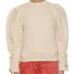 Ulla Johnson ROUND NECK rope tie sleeves SWEATSHIRT cream large Photo 13