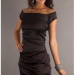 Betsy and Adam Black Satin Cocktail Dress Photo 15