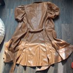Alice + Olivia OFRA VEGAN LEATHER MINI DRESS WITH TIE BELT Photo 8