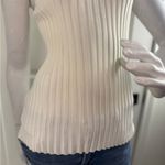 Veronica Beard  Cream Ribbed Sleeveless Tank Top Photo 5