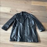 wilson's leather Vintage  Black Mid-Length Trench Coat Jacket Plus Size 2X Photo 2