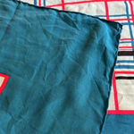 Franco Ferrari Grid Plaid Window Pane Scarf Silk Vintage Turquoise Blue Square Photo 10