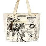 True Religion  White Black Canvas Tote Shoulder Bag Snap Closure NEW Photo 0