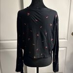 PINK - Victoria's Secret  Black Cherry Long Sleeve Crew Tee Photo 5