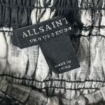 All Saints Linen Floral Black Gray Smocked Ruffle Riah Mia Pull On Mini Skirt 2 Photo 8